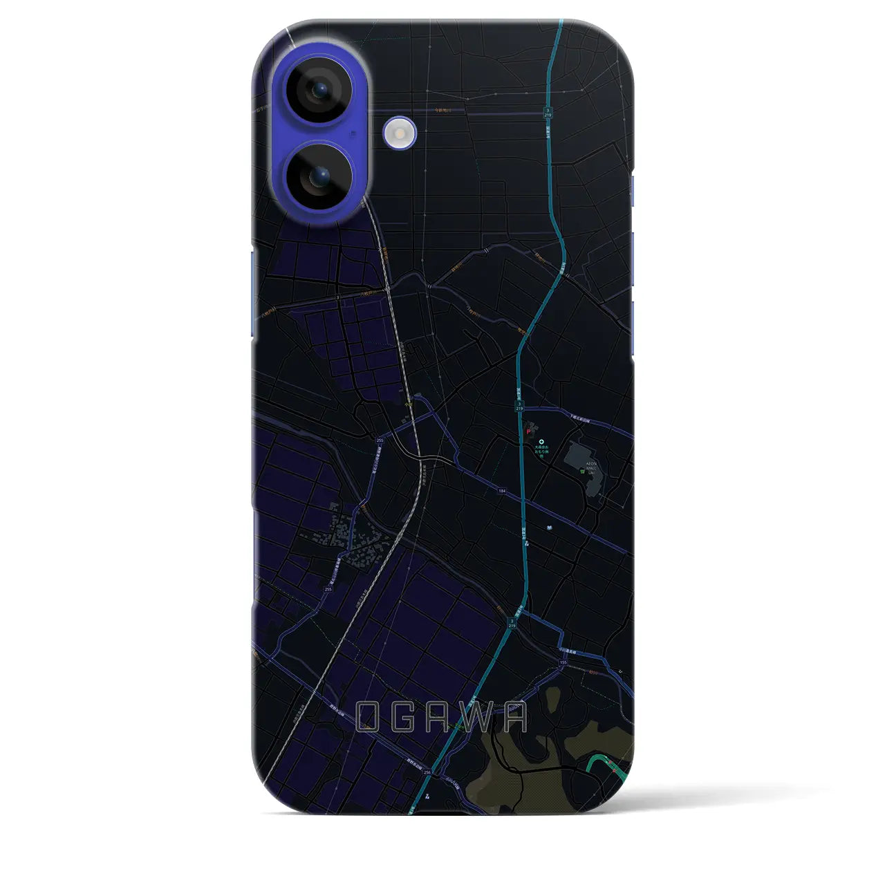 【小川(熊本県)】地図柄iPhoneケース(バックカバータイプ)