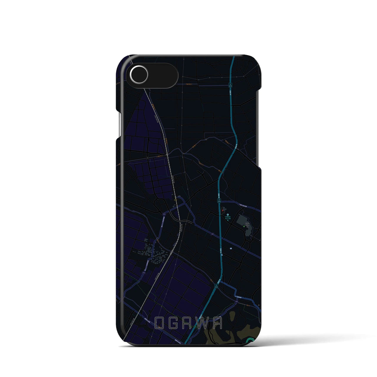 【小川(熊本県)】地図柄iPhoneケース(バックカバータイプ)