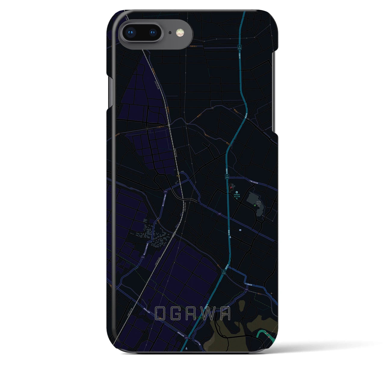 【小川(熊本県)】地図柄iPhoneケース(バックカバータイプ)