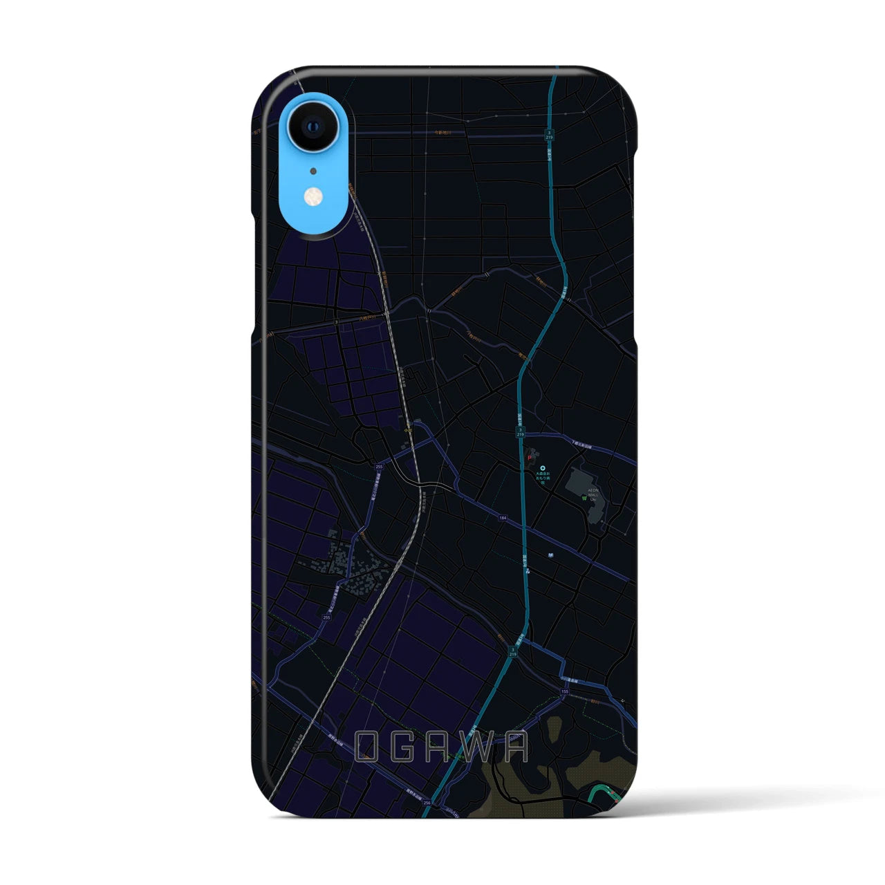 【小川(熊本県)】地図柄iPhoneケース(バックカバータイプ)