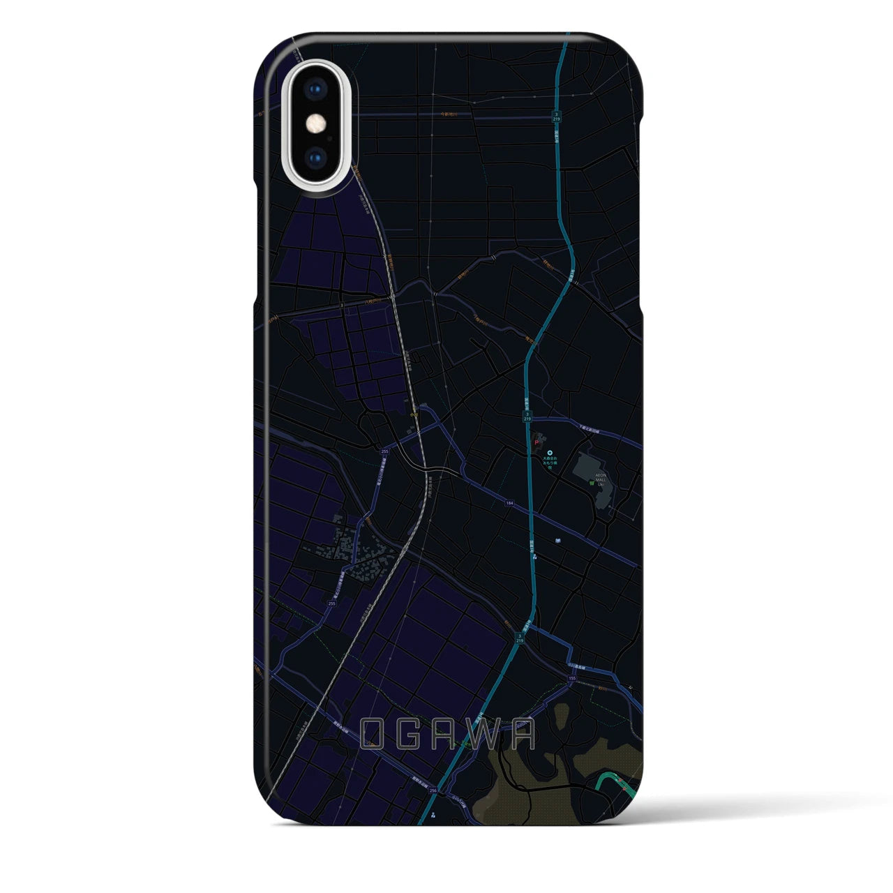【小川(熊本県)】地図柄iPhoneケース(バックカバータイプ)