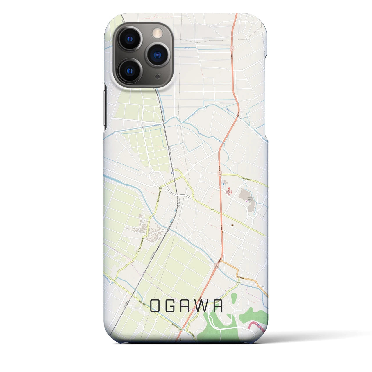 【小川(熊本県)】地図柄iPhoneケース(バックカバータイプ)