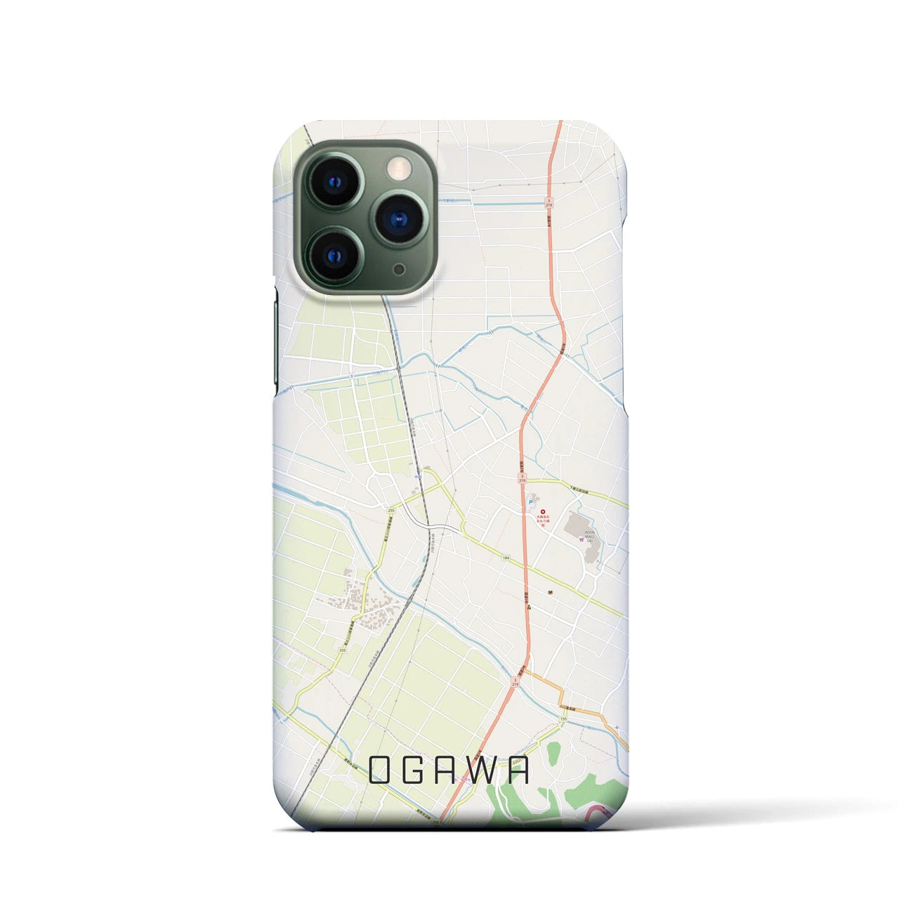【小川(熊本県)】地図柄iPhoneケース(バックカバータイプ)
