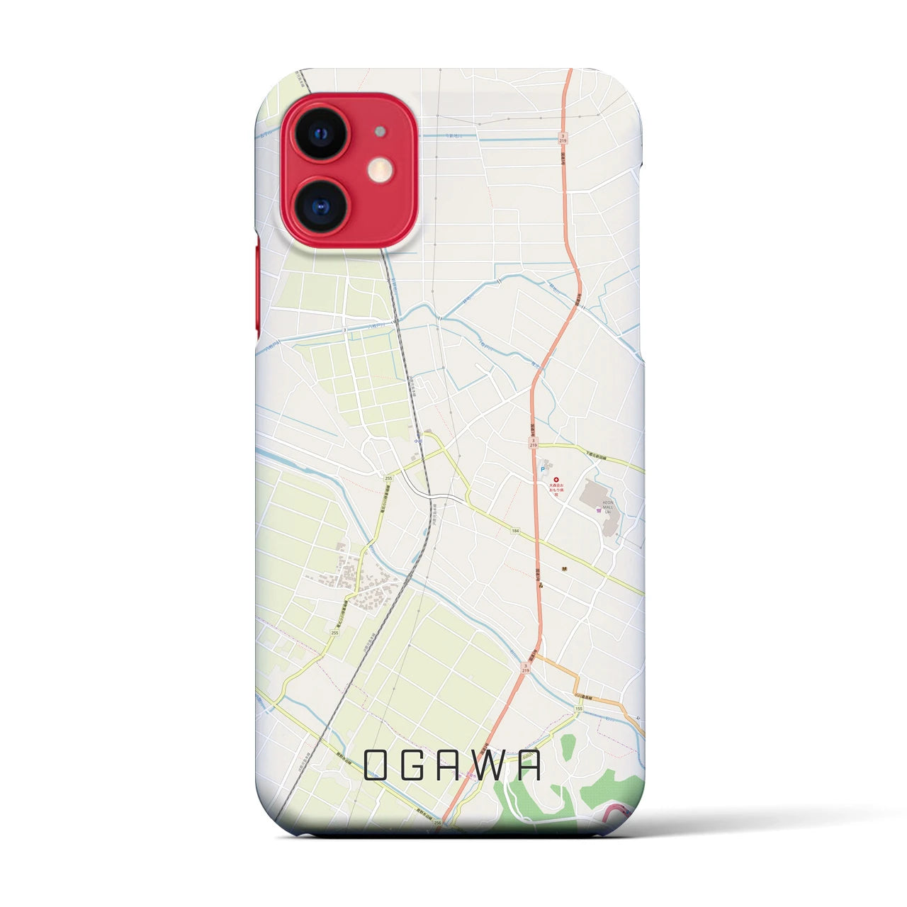 【小川(熊本県)】地図柄iPhoneケース(バックカバータイプ)