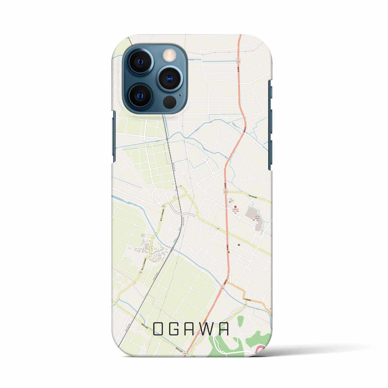 【小川(熊本県)】地図柄iPhoneケース(バックカバータイプ)