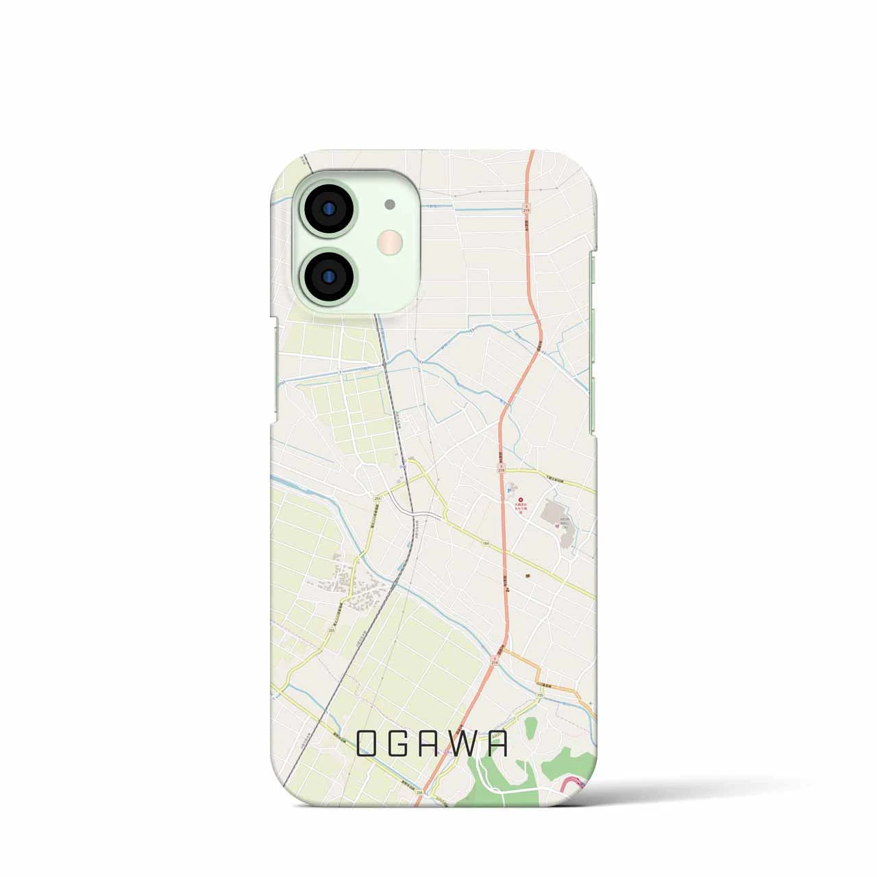 【小川(熊本県)】地図柄iPhoneケース(バックカバータイプ)
