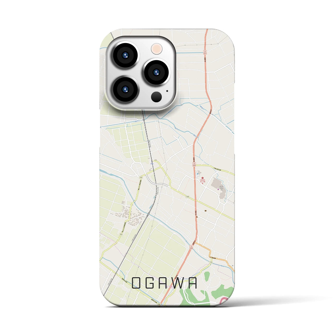 【小川(熊本県)】地図柄iPhoneケース(バックカバータイプ)