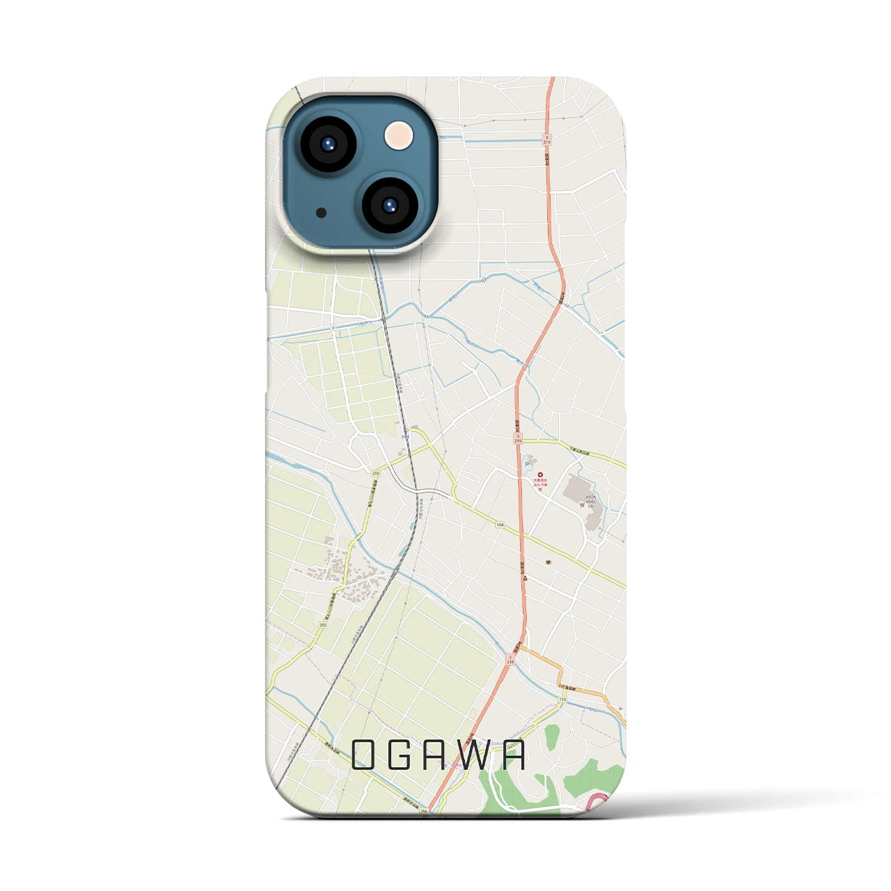 【小川(熊本県)】地図柄iPhoneケース(バックカバータイプ)