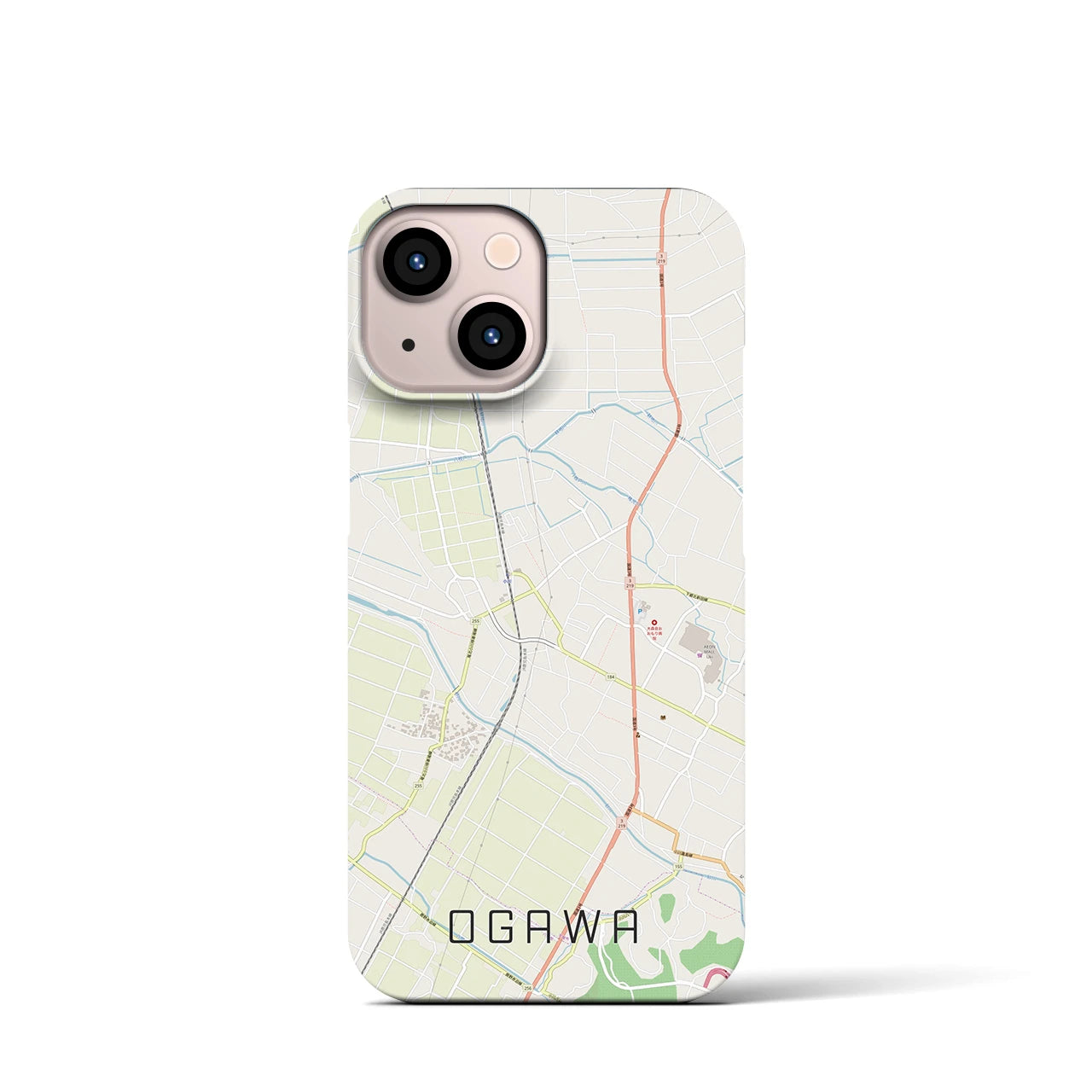 【小川(熊本県)】地図柄iPhoneケース(バックカバータイプ)