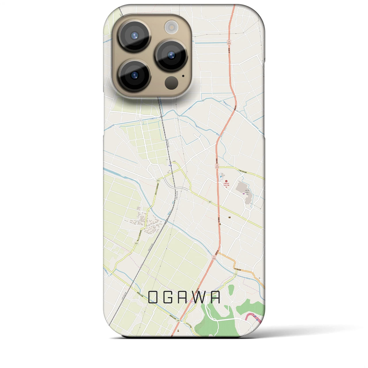 【小川(熊本県)】地図柄iPhoneケース(バックカバータイプ)