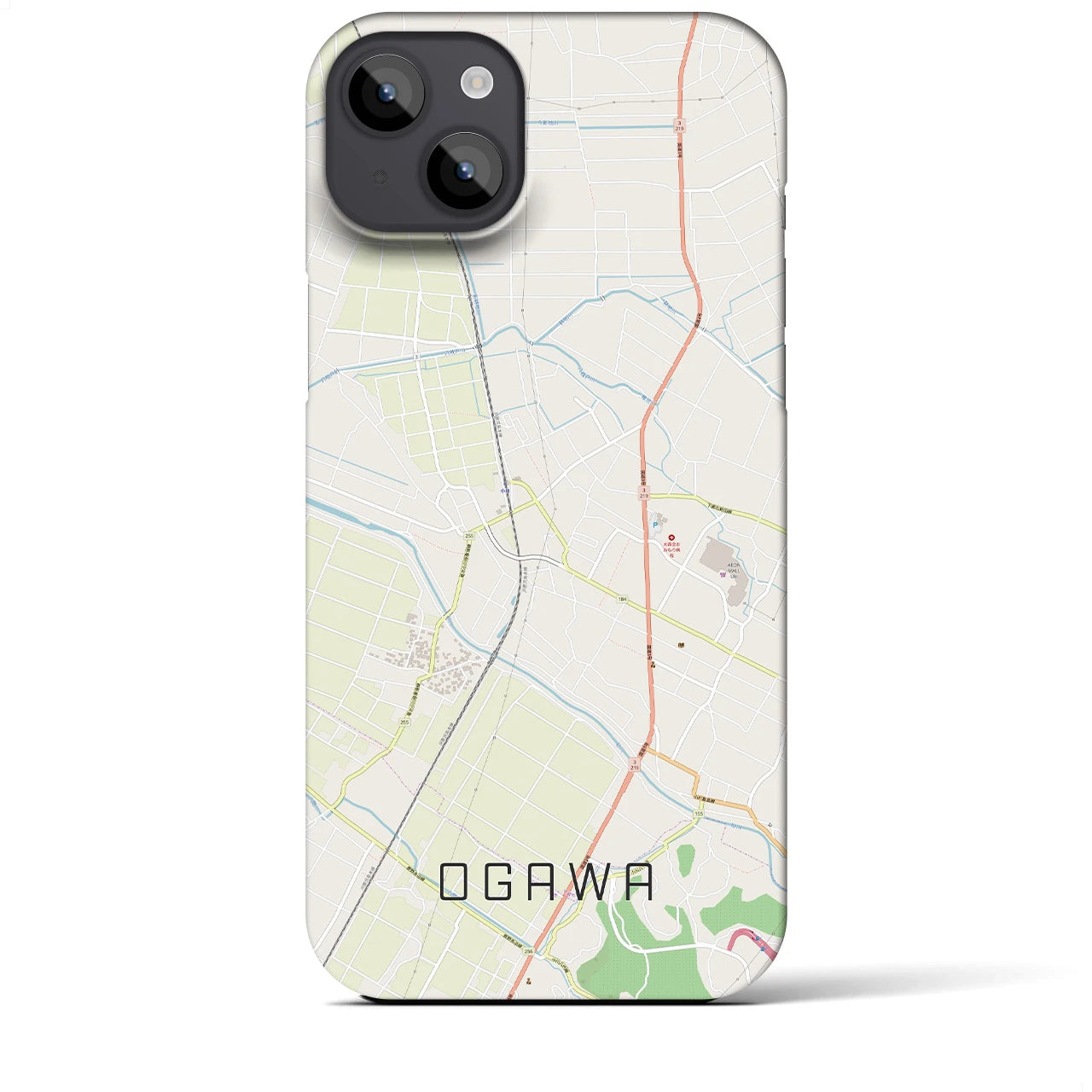【小川(熊本県)】地図柄iPhoneケース(バックカバータイプ)