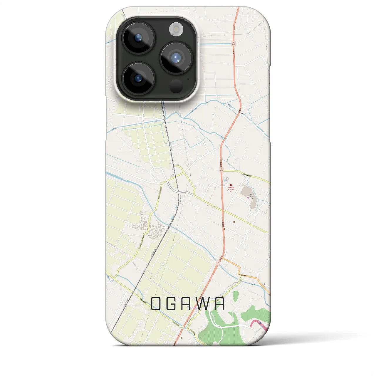 【小川(熊本県)】地図柄iPhoneケース(バックカバータイプ)