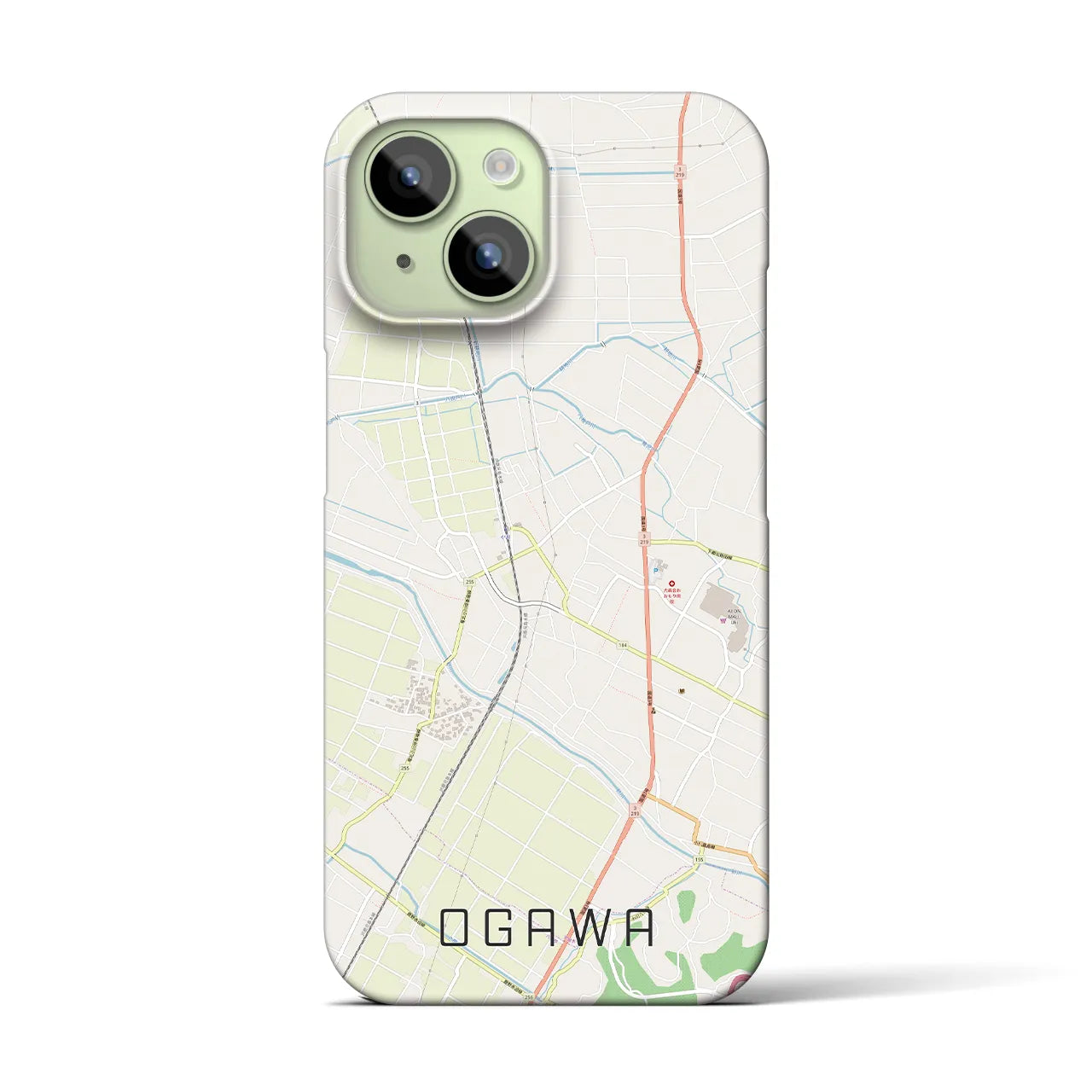 【小川(熊本県)】地図柄iPhoneケース(バックカバータイプ)