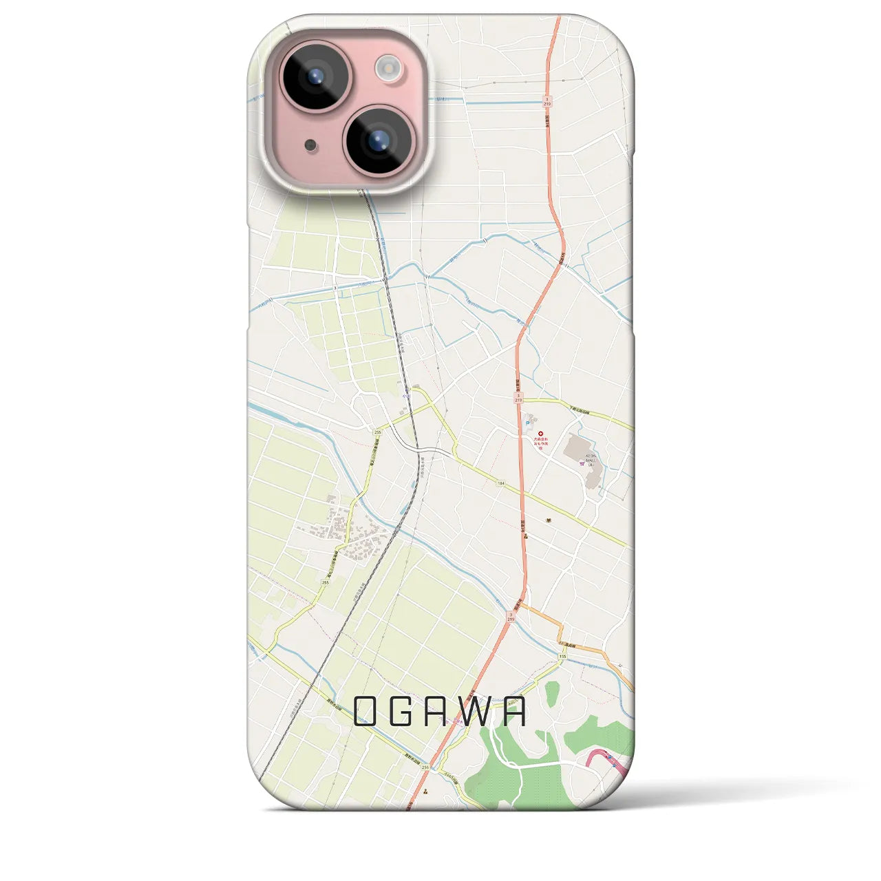 【小川(熊本県)】地図柄iPhoneケース(バックカバータイプ)