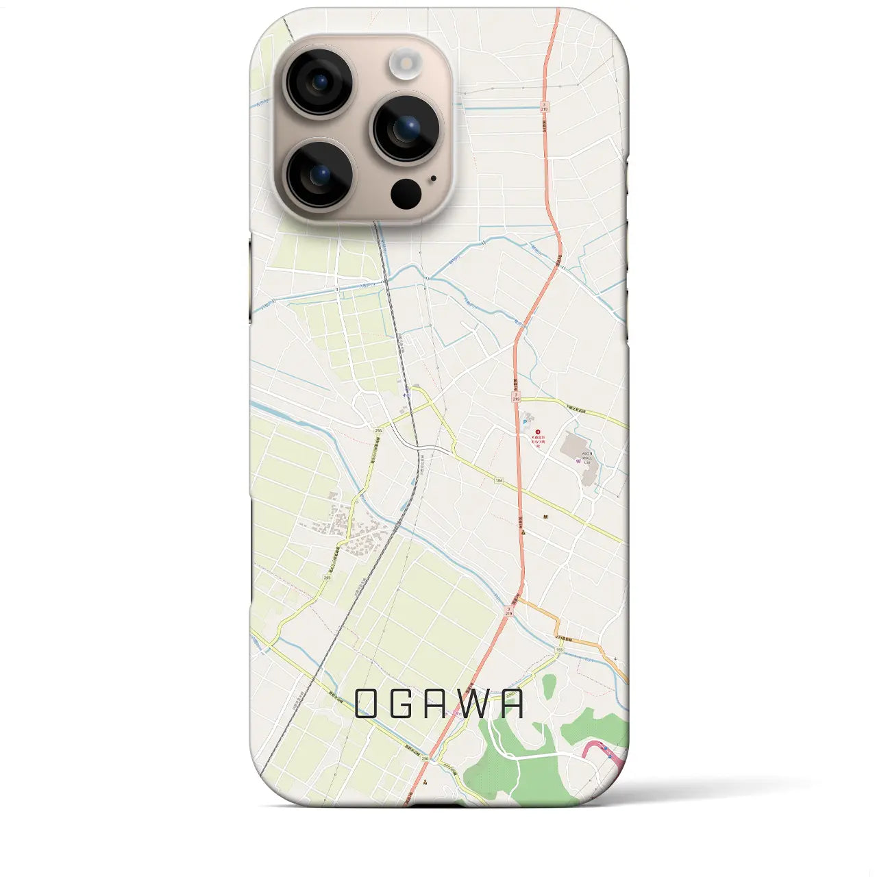 【小川(熊本県)】地図柄iPhoneケース(バックカバータイプ)
