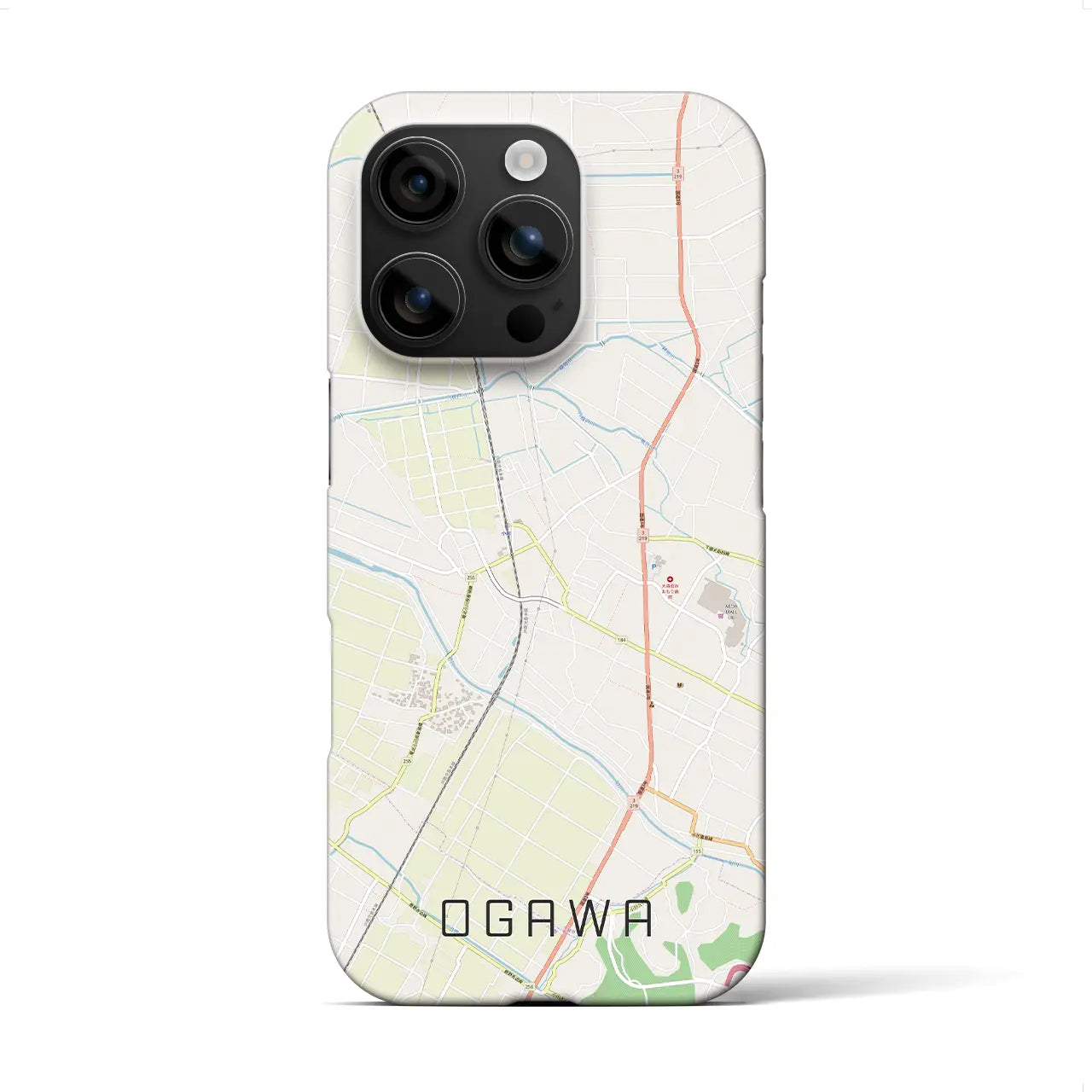 【小川(熊本県)】地図柄iPhoneケース(バックカバータイプ)