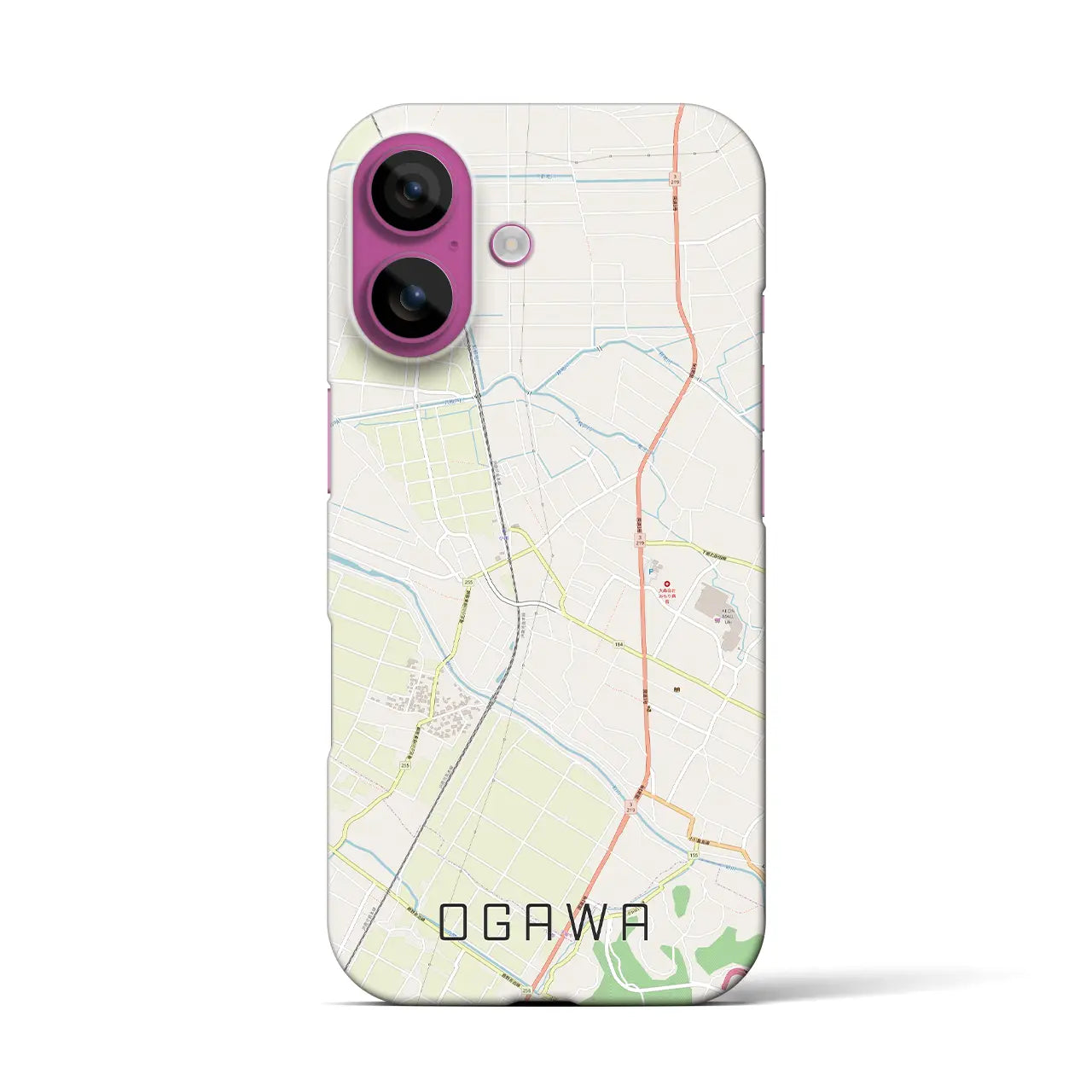 【小川(熊本県)】地図柄iPhoneケース(バックカバータイプ)