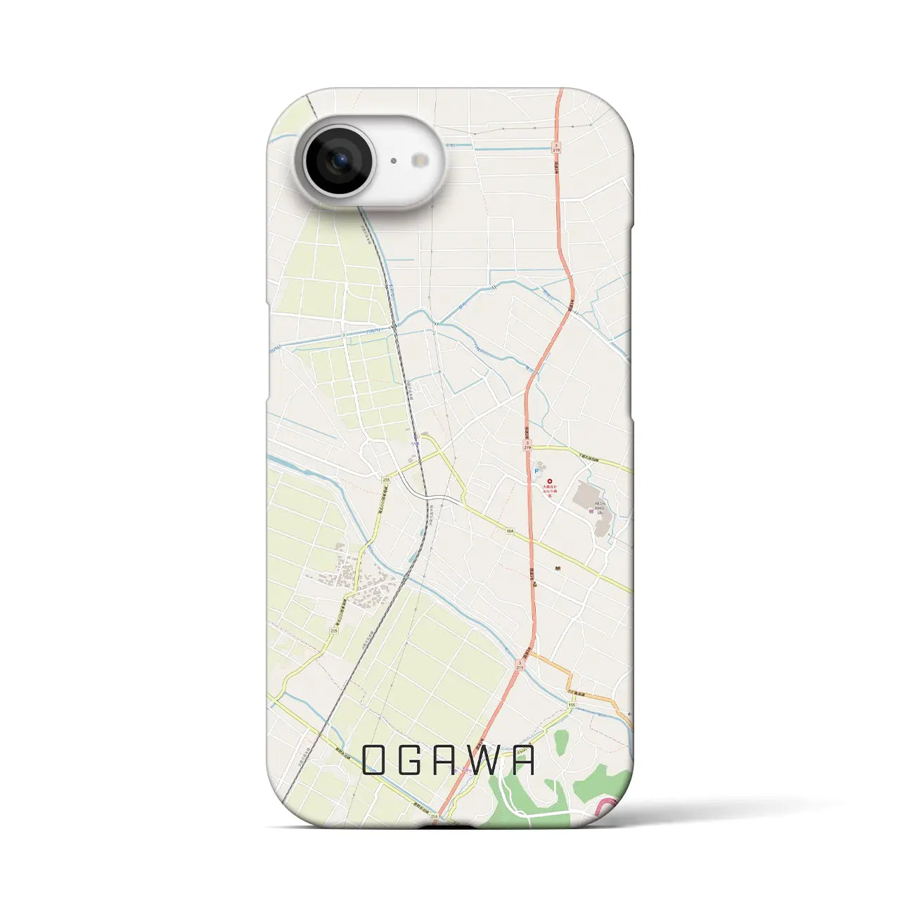 【小川(熊本県)】地図柄iPhoneケース(バックカバータイプ)