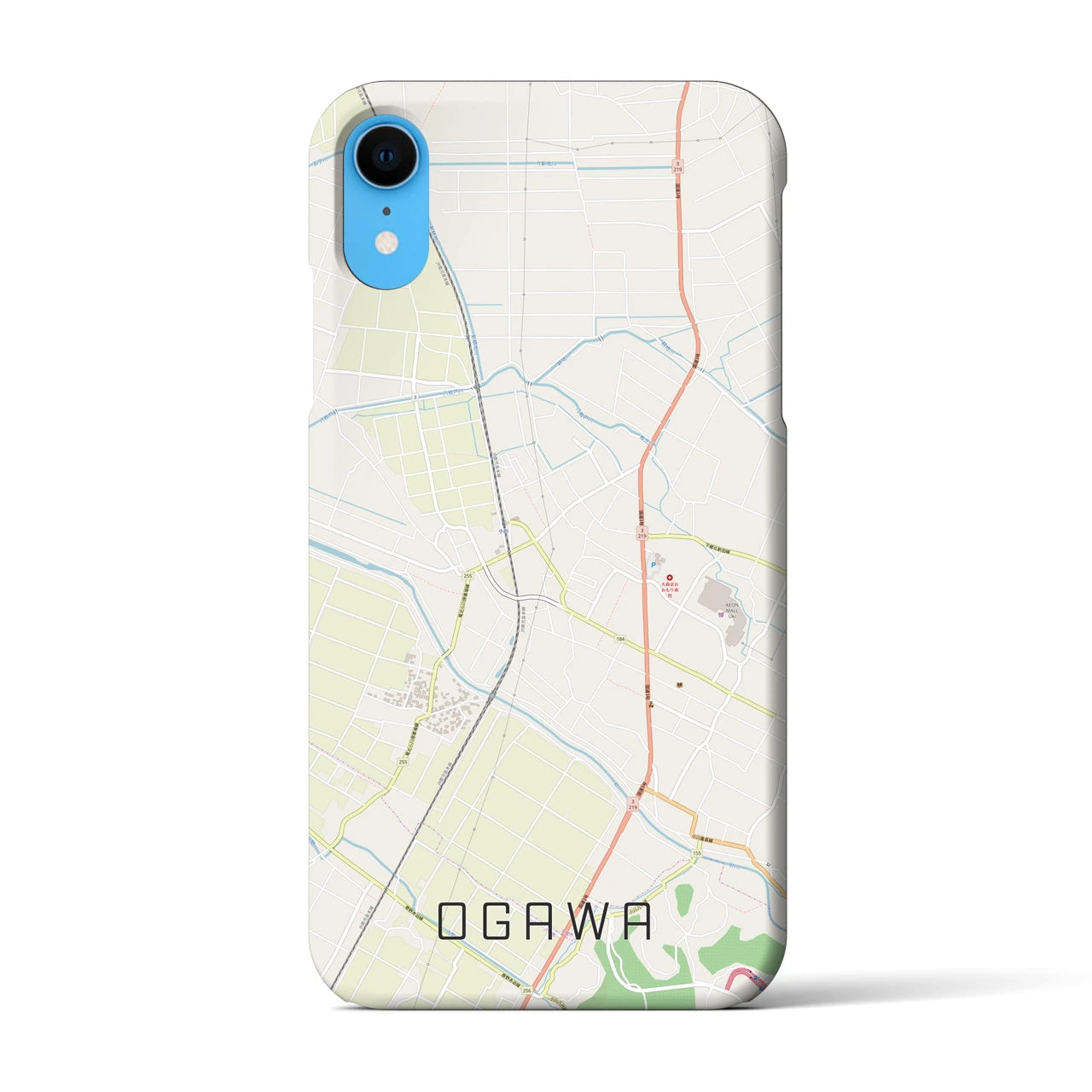【小川(熊本県)】地図柄iPhoneケース(バックカバータイプ)
