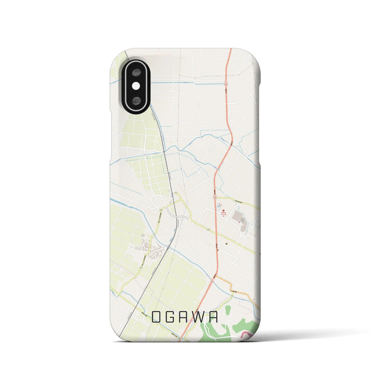 【小川(熊本県)】地図柄iPhoneケース(バックカバータイプ)