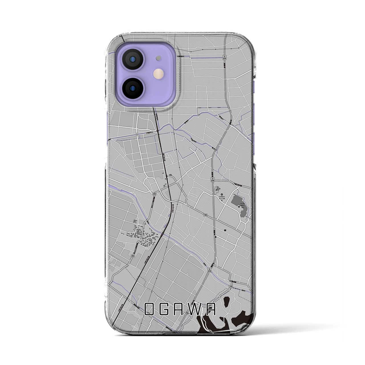 【小川(熊本県)】地図柄iPhoneケース(クリアタイプ)