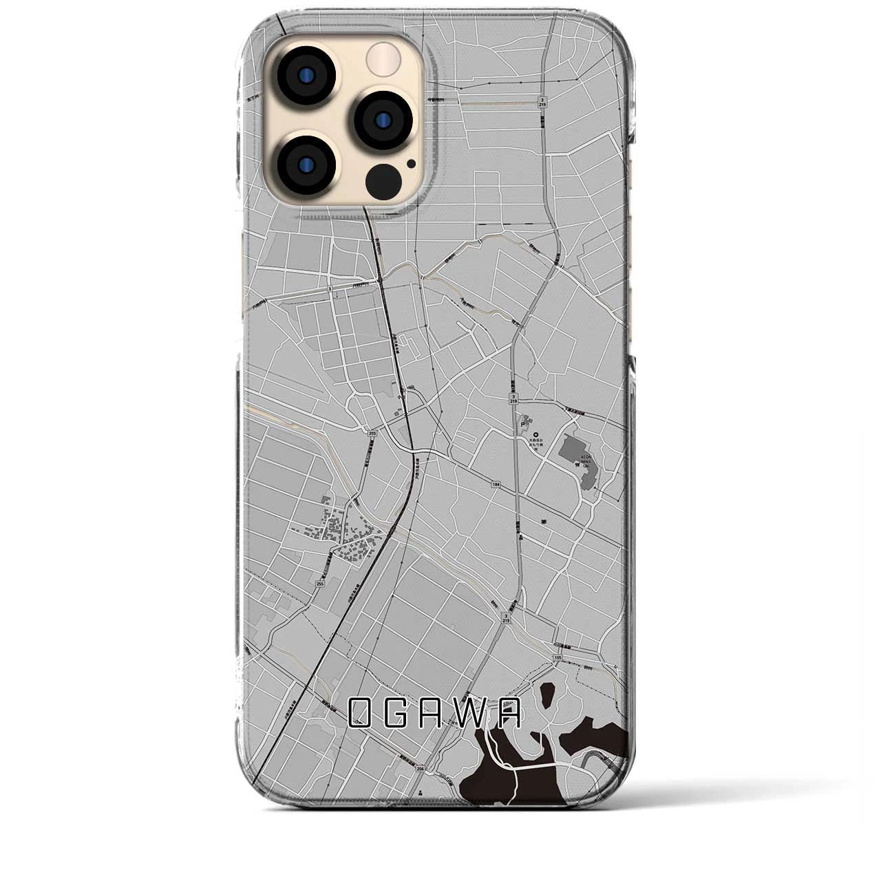 【小川(熊本県)】地図柄iPhoneケース(クリアタイプ)