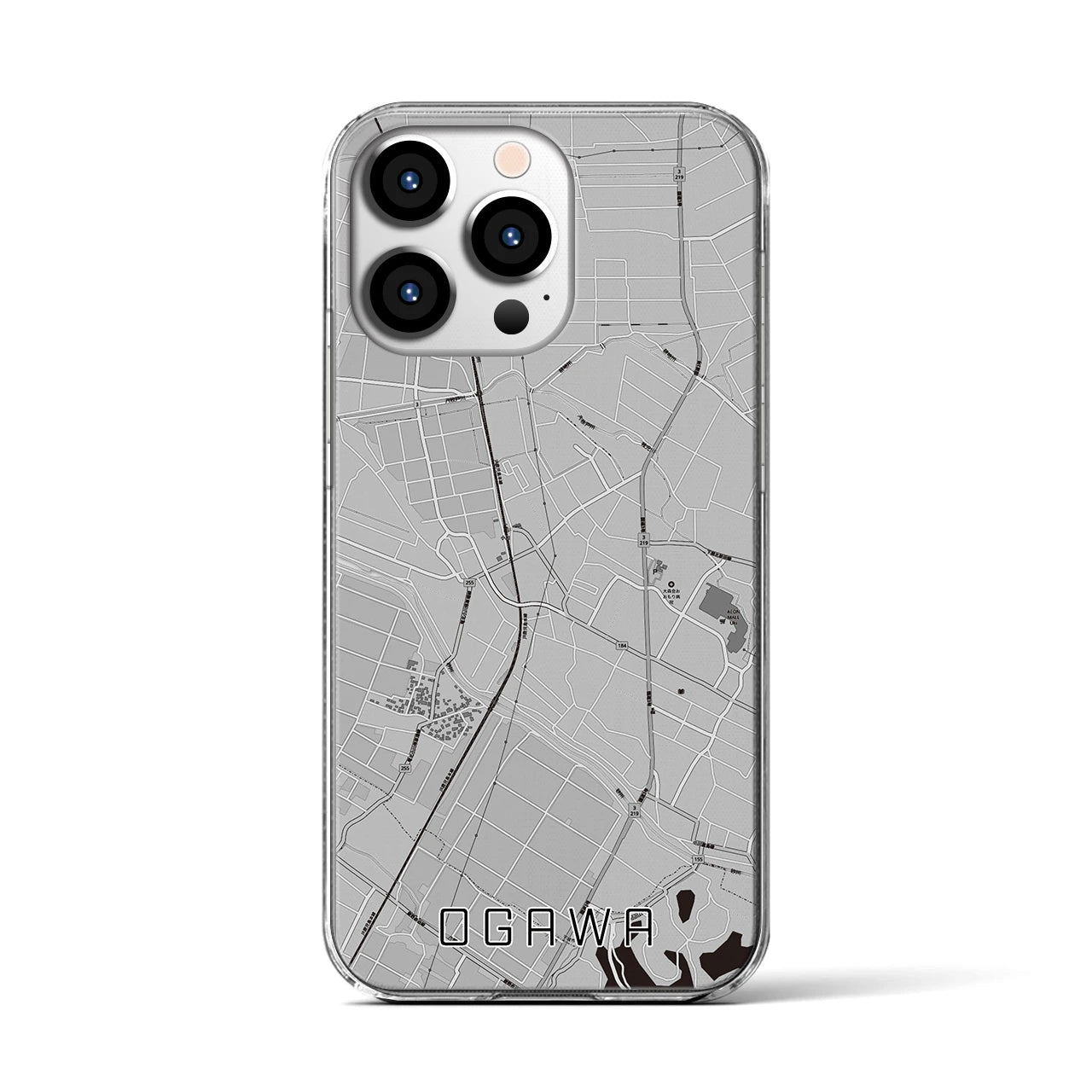 【小川(熊本県)】地図柄iPhoneケース(クリアタイプ)