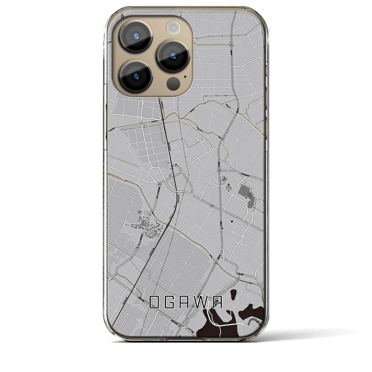 【小川(熊本県)】地図柄iPhoneケース(クリアタイプ)