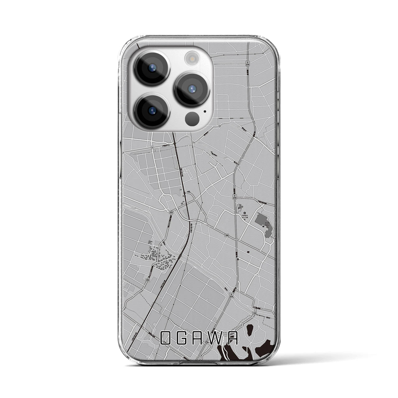 【小川(熊本県)】地図柄iPhoneケース(クリアタイプ)