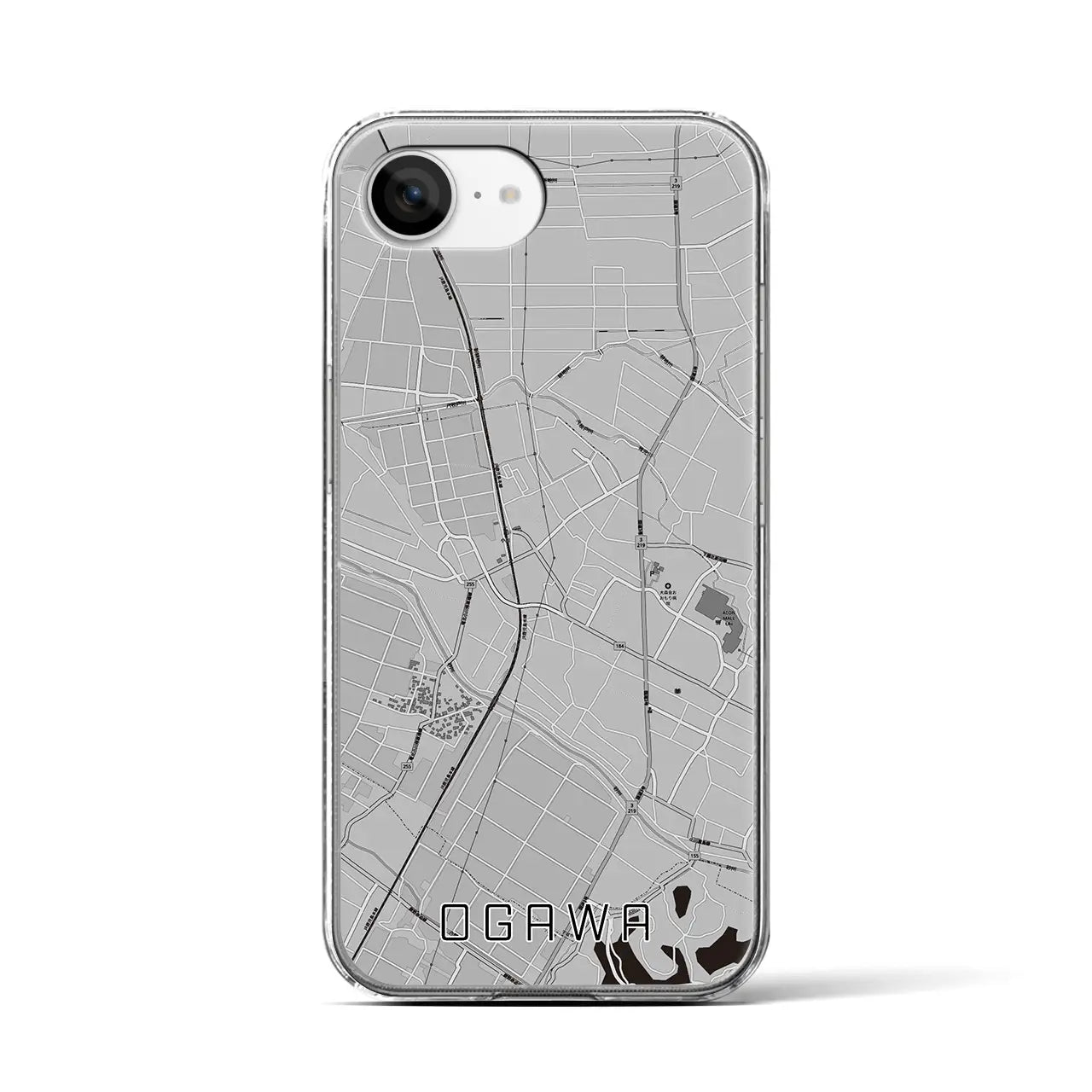 【小川(熊本県)】地図柄iPhoneケース(クリアタイプ)