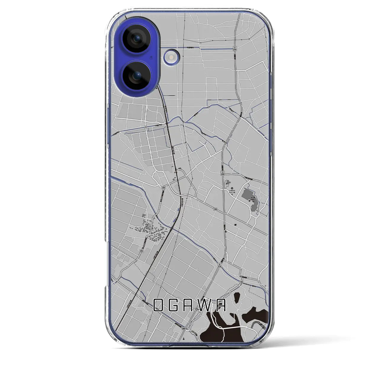 【小川(熊本県)】地図柄iPhoneケース(クリアタイプ)