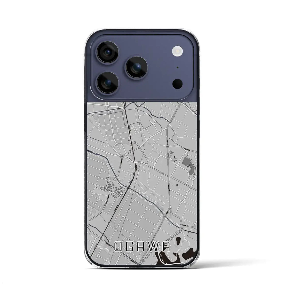 【小川(熊本県)】地図柄iPhoneケース(クリアタイプ)