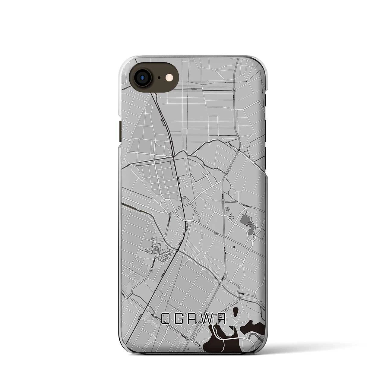 【小川(熊本県)】地図柄iPhoneケース(クリアタイプ)