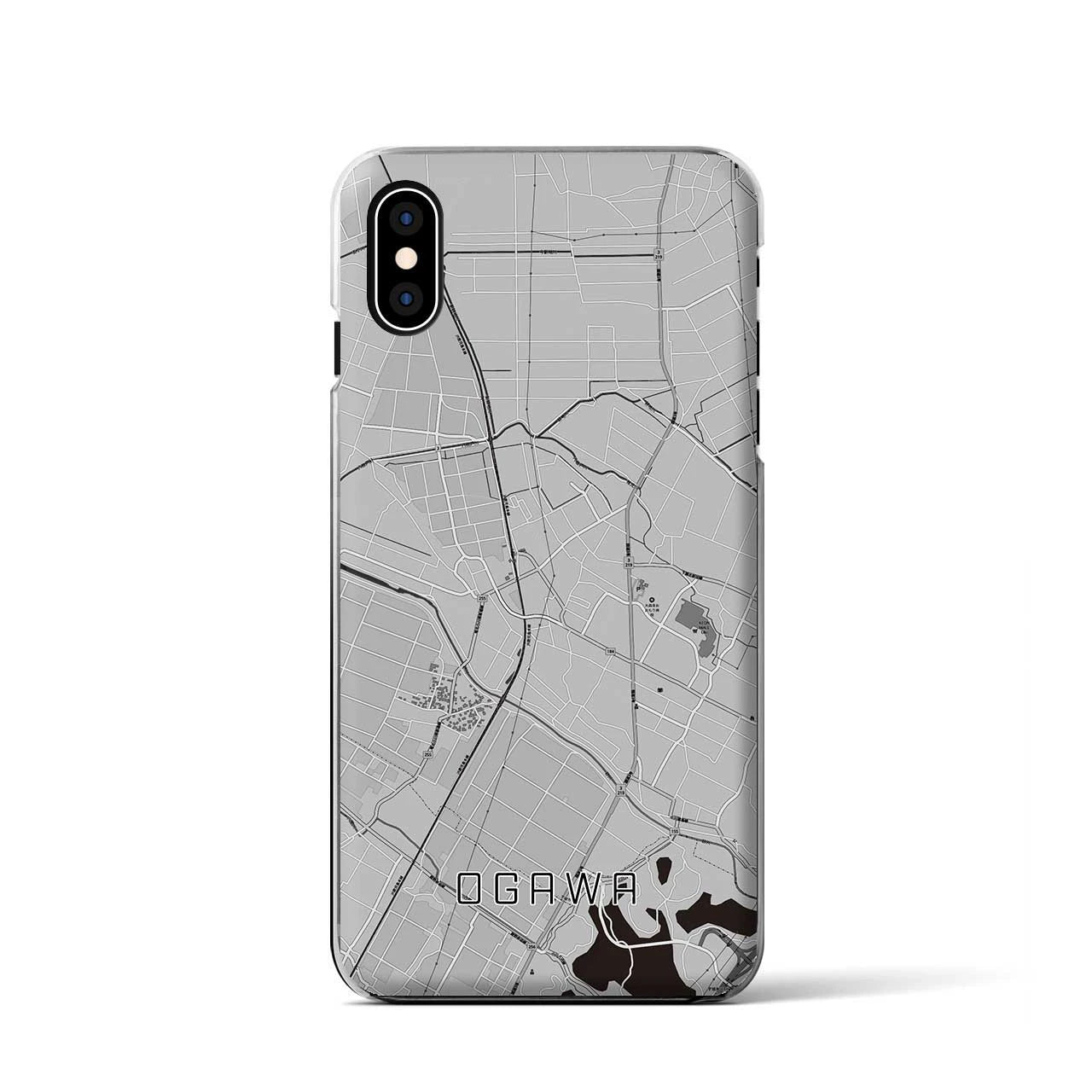 【小川(熊本県)】地図柄iPhoneケース(クリアタイプ)