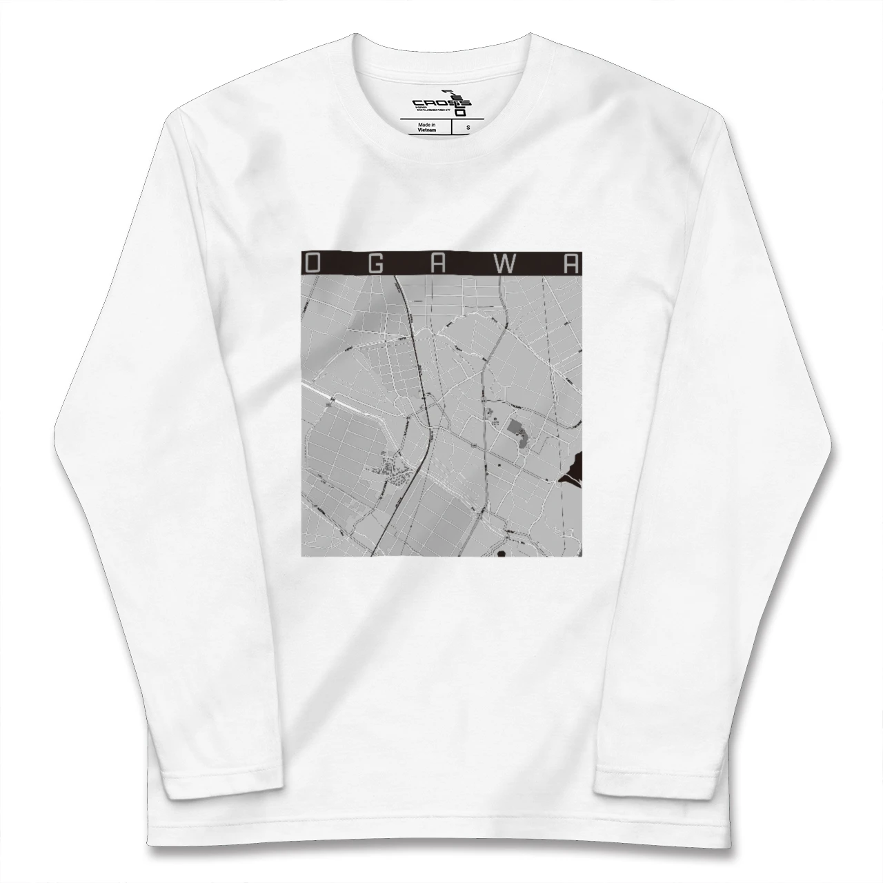 【小川(熊本県)(熊本県)】地図柄ロングスリーブTシャツ