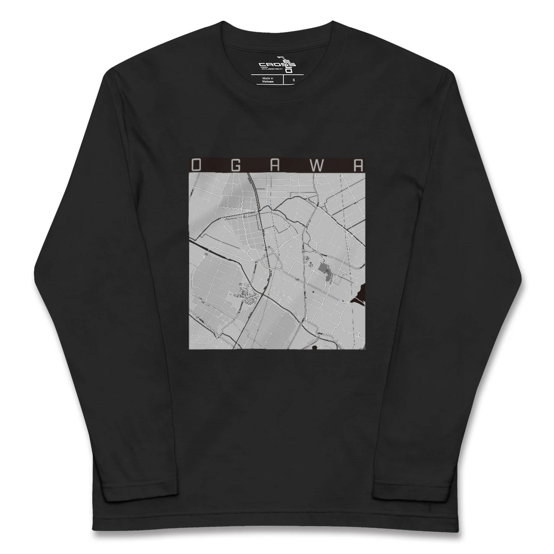 【小川(熊本県)(熊本県)】地図柄ロングスリーブTシャツ