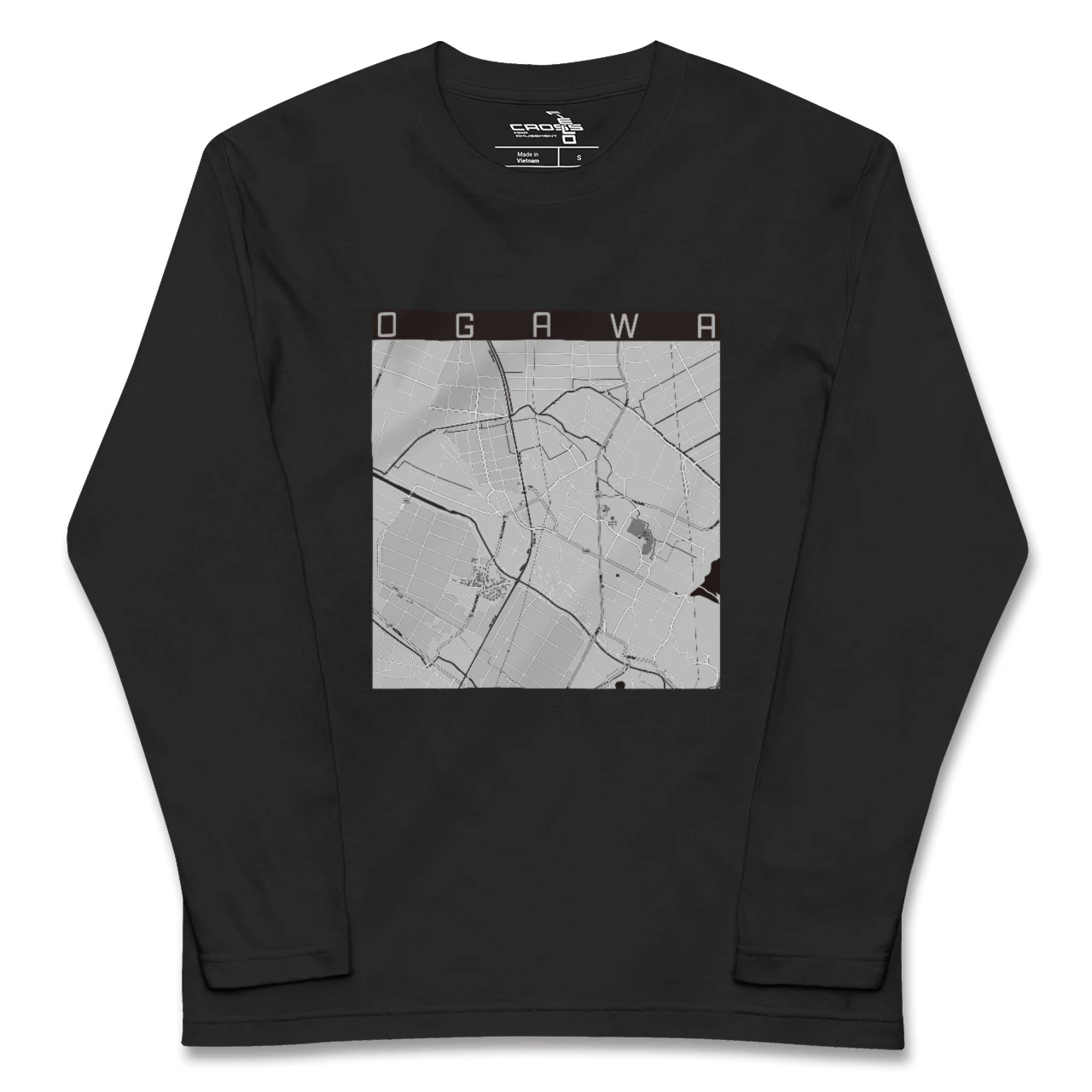 【小川(熊本県)(熊本県)】地図柄ロングスリーブTシャツ