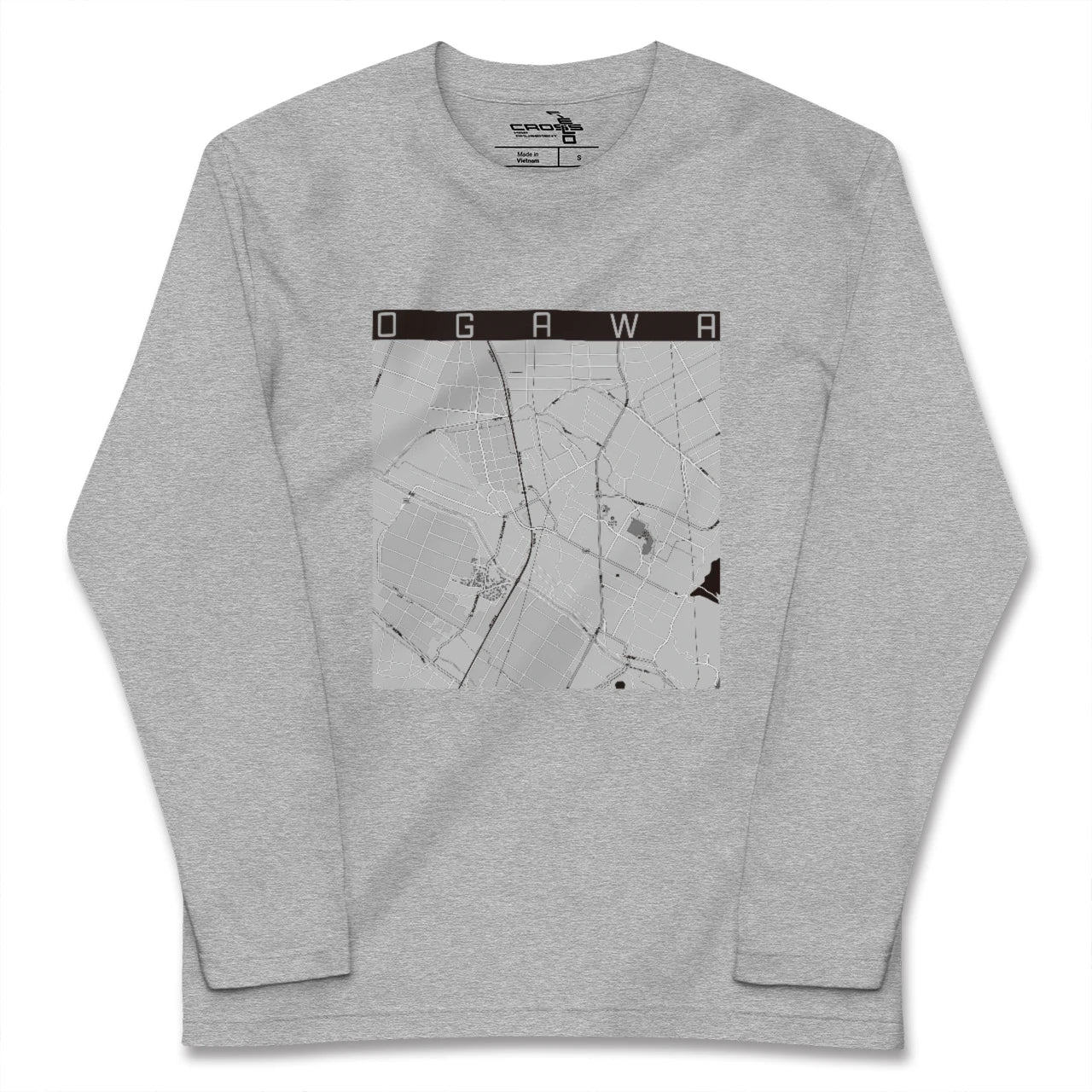 【小川(熊本県)(熊本県)】地図柄ロングスリーブTシャツ