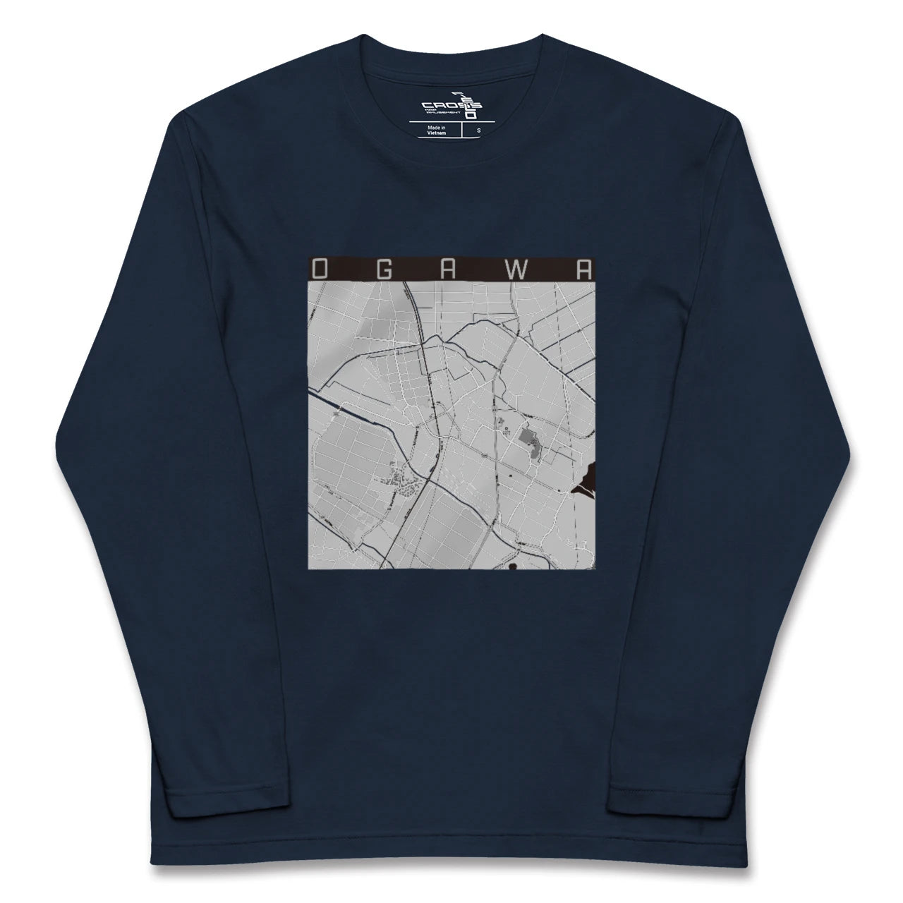 【小川(熊本県)(熊本県)】地図柄ロングスリーブTシャツ