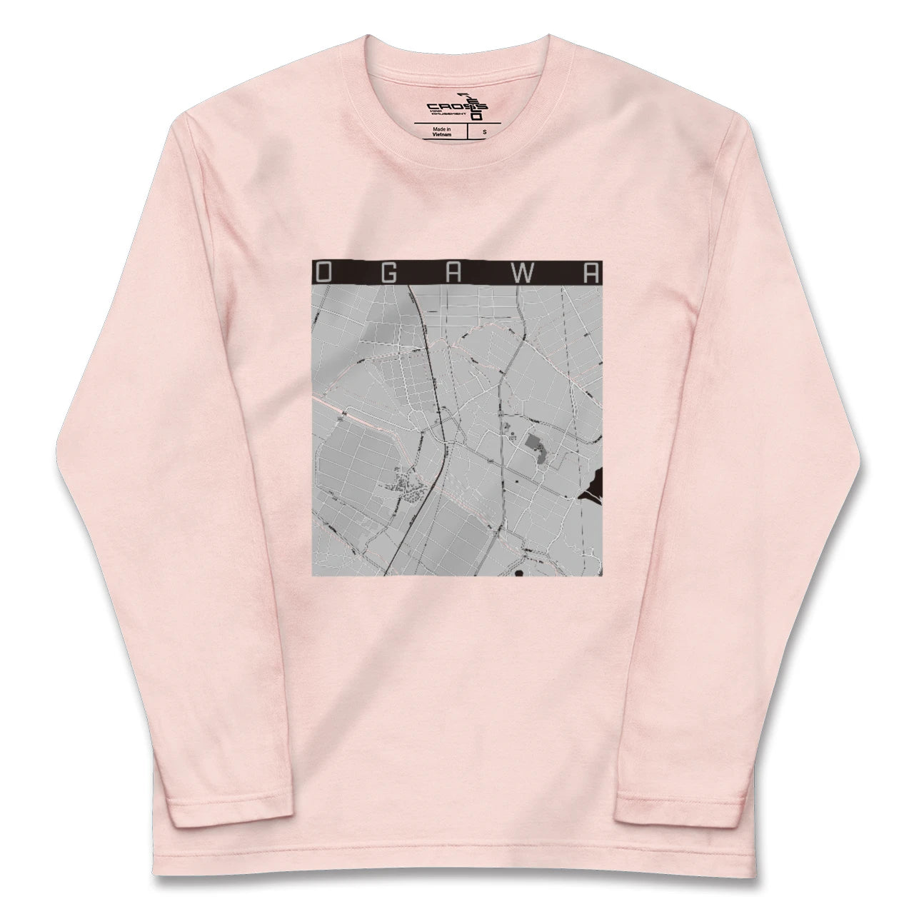 【小川(熊本県)(熊本県)】地図柄ロングスリーブTシャツ