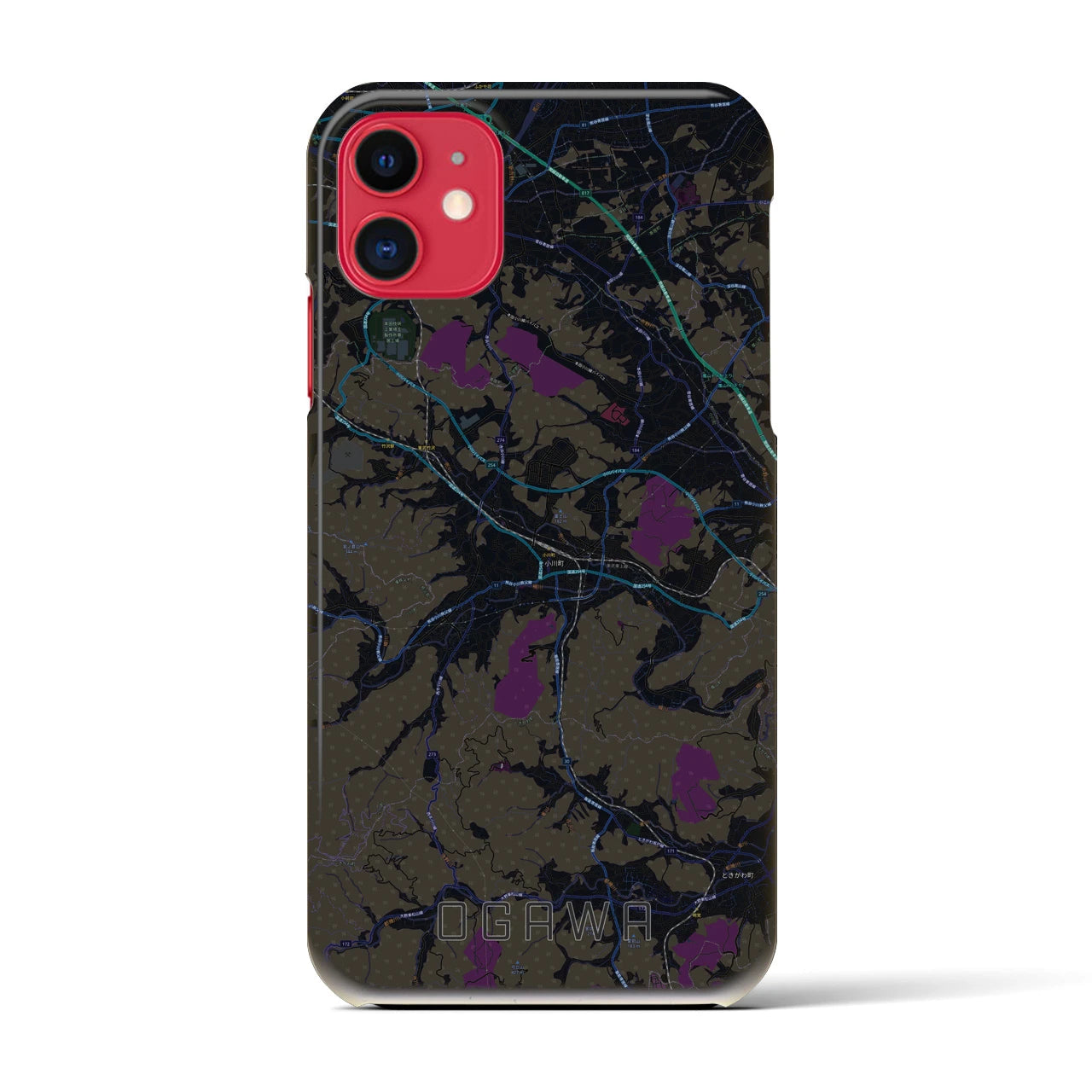 【小川(埼玉県)】地図柄iPhoneケース(バックカバータイプ)