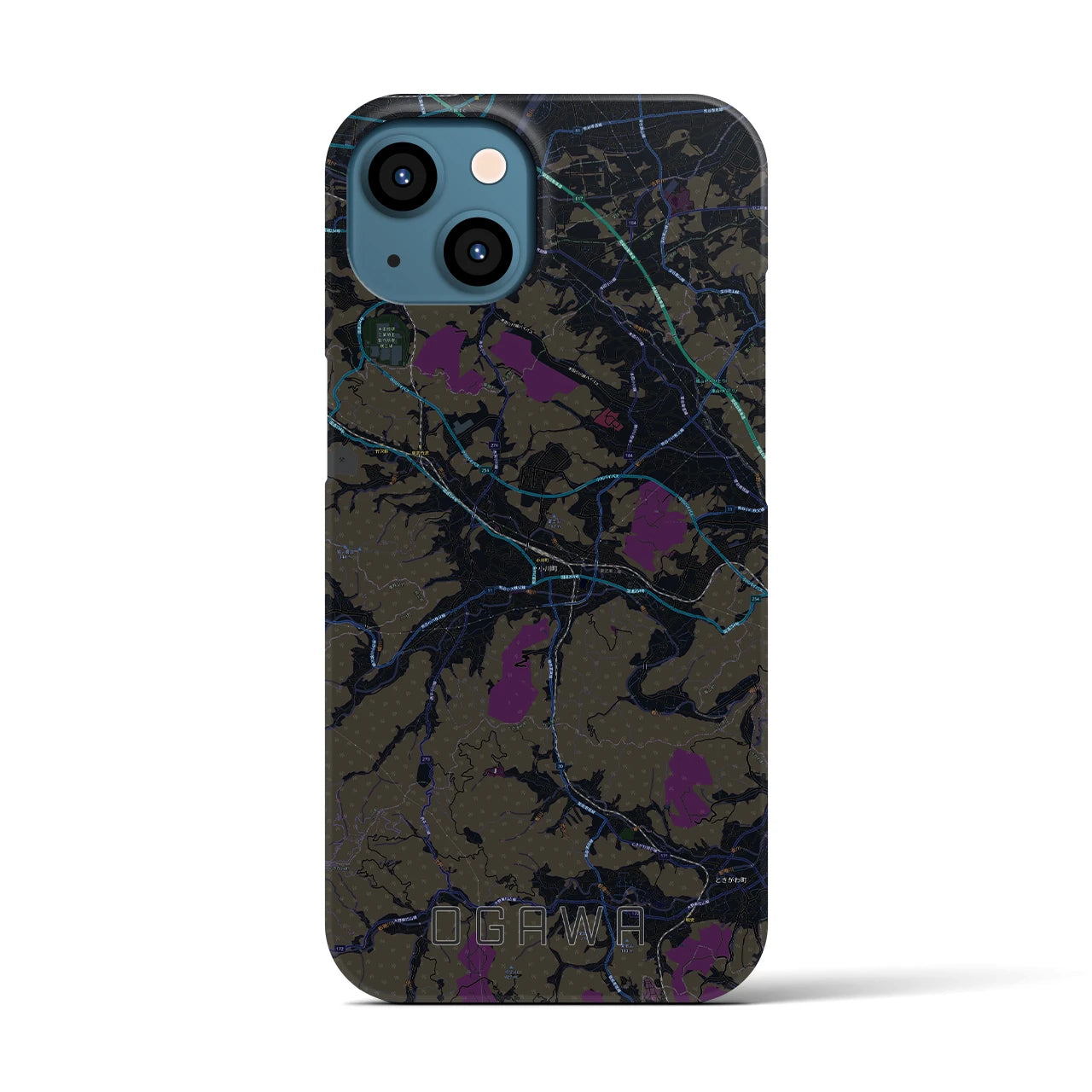 【小川(埼玉県)】地図柄iPhoneケース(バックカバータイプ)