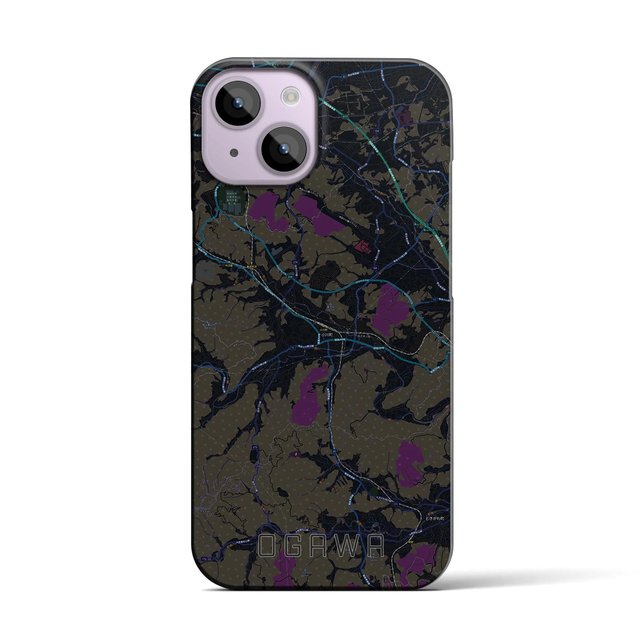 【小川(埼玉県)】地図柄iPhoneケース(バックカバータイプ)