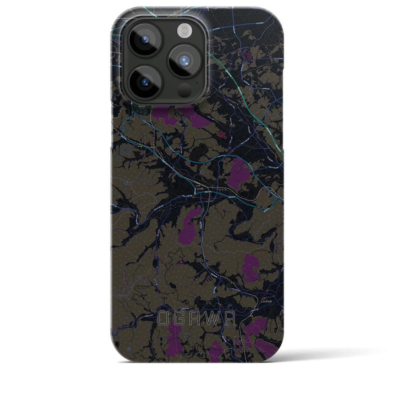 【小川(埼玉県)】地図柄iPhoneケース(バックカバータイプ)