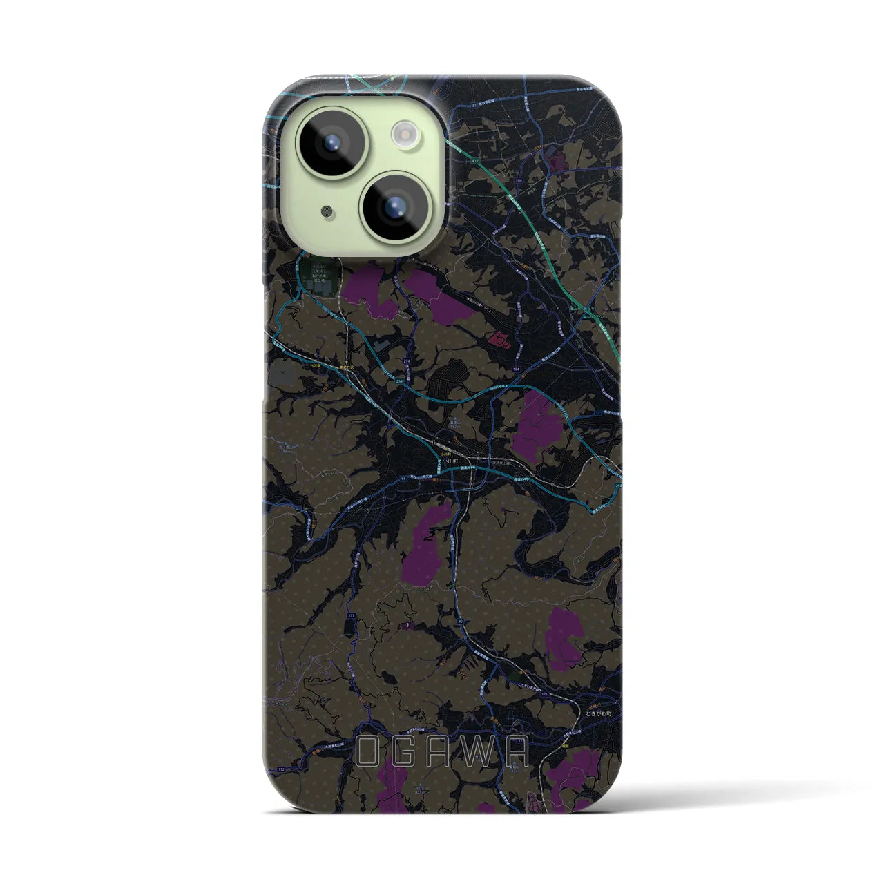 【小川(埼玉県)】地図柄iPhoneケース(バックカバータイプ)