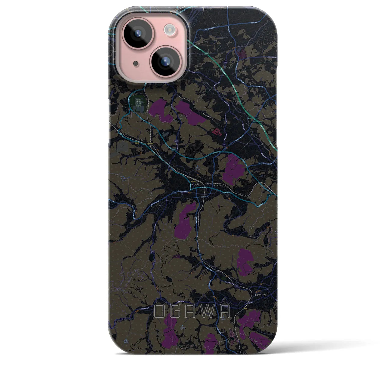 【小川(埼玉県)】地図柄iPhoneケース(バックカバータイプ)
