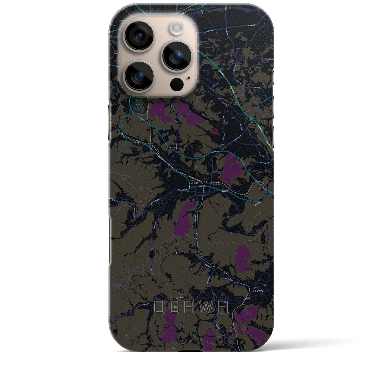 【小川(埼玉県)】地図柄iPhoneケース(バックカバータイプ)