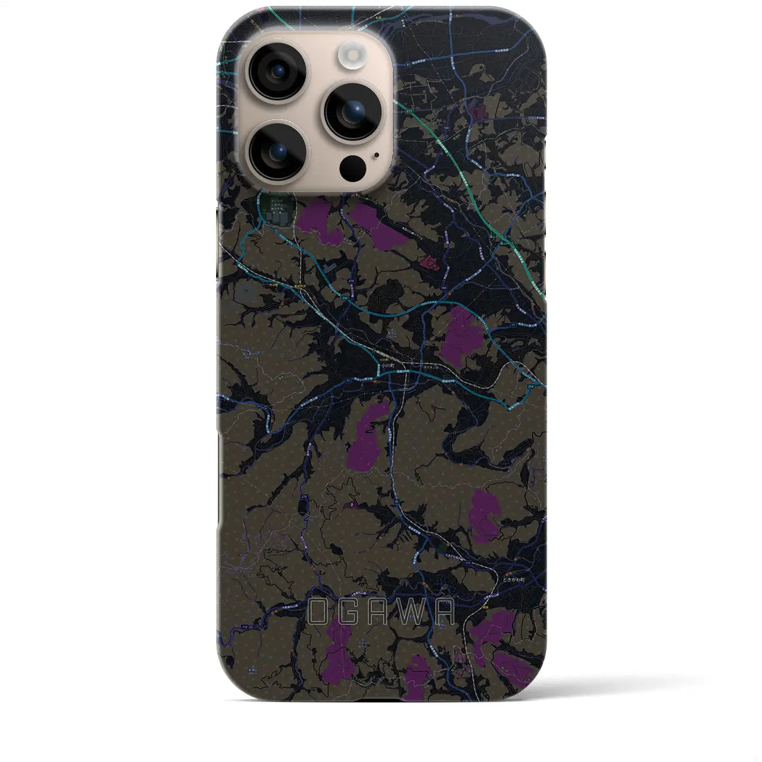 【小川(埼玉県)】地図柄iPhoneケース(バックカバータイプ)