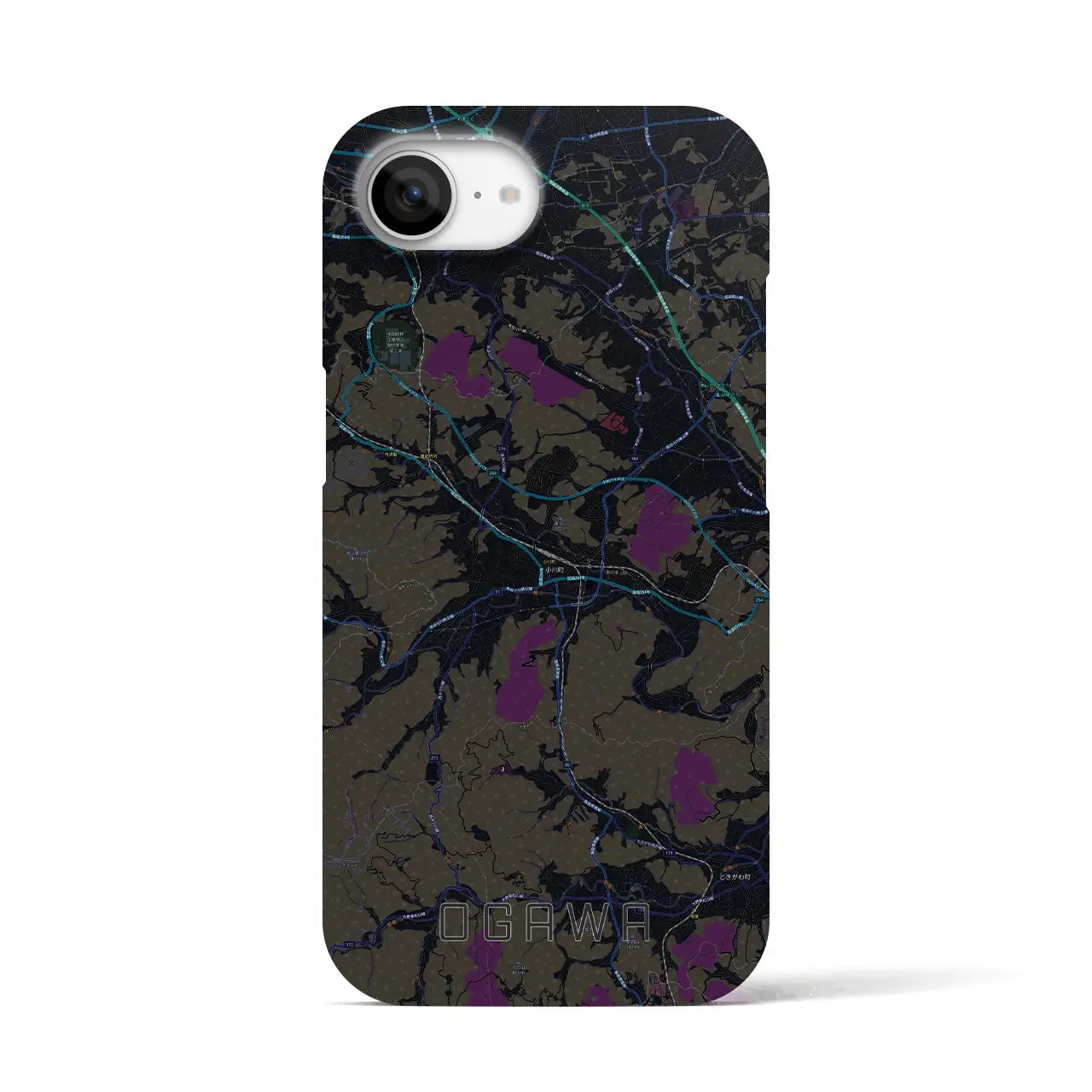 【小川(埼玉県)】地図柄iPhoneケース(バックカバータイプ)