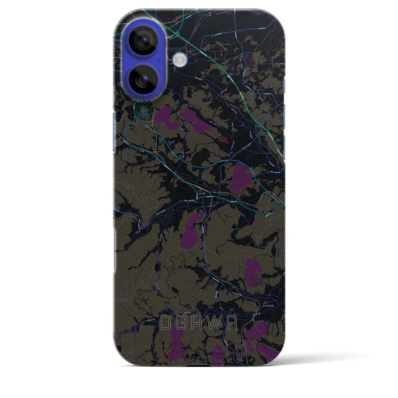 【小川(埼玉県)】地図柄iPhoneケース(バックカバータイプ)